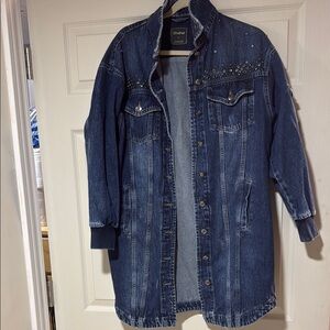 Doshe Blue Denim Jacket with Embellishments